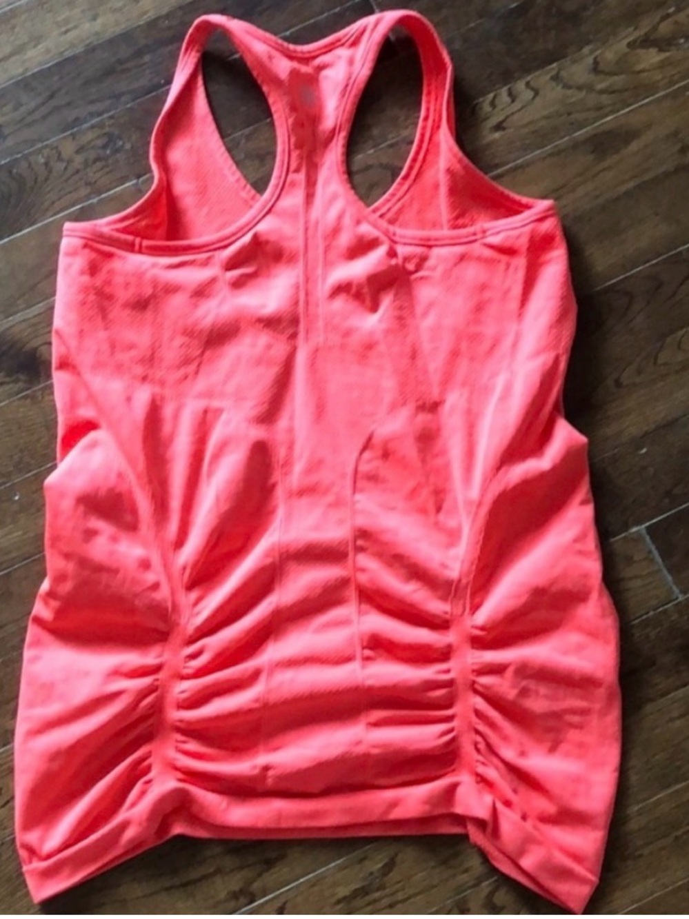 Athleta Bright Orange Ruched Racerback Tank - Picture 4 of 6
